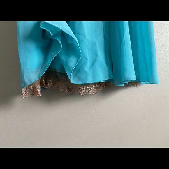 Blue Empire Waist Dress with Lace Detail - Picture 5 of 6